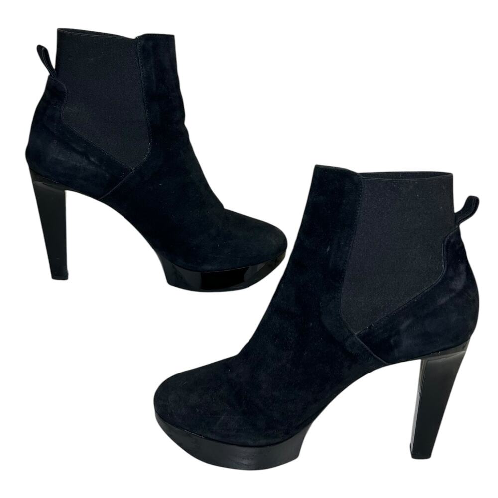 Robert Clergerie, Platform Stiletto Ankle Boots, Suede Black Size 41 FR, 10.5 US